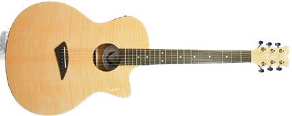 Dean Guitars Ax Flame Gloss Naturel – Elektro Akustik Gitar