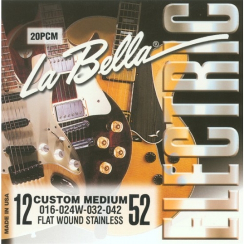 La Bella Strings Flatwound Stainless 12-52 Custom Medium – Elektro Gitar Teli