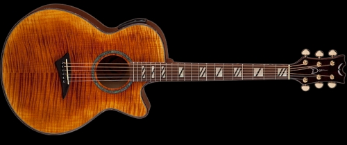 Dean Guitars Performer Flame Maple - Electric Acoustic w/ Aphex - Red Tiger Eye