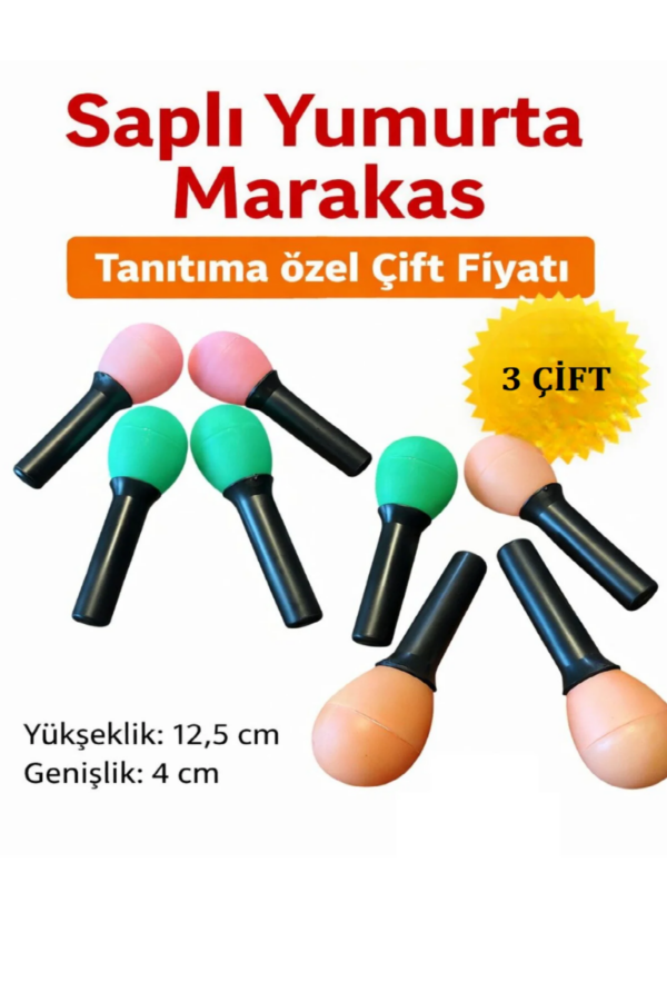 Karin KARIN SAPLI YUMURTA MARAKAS 3 ÇİFT