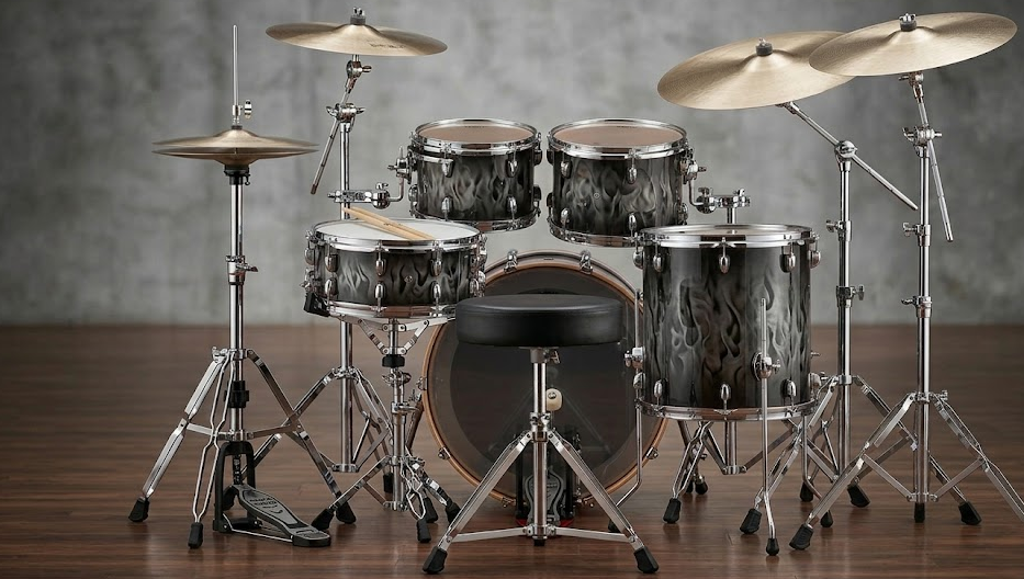 Nemesis 5 Parça 20” Akustik Bateri Zil ve Standlar Dahil Flame Gri
