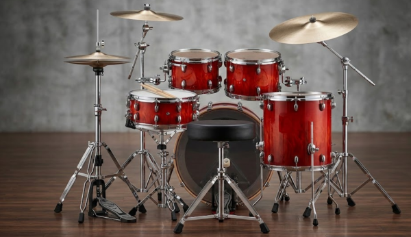 Nemesis 5 Parça 22” Akustik Bateri Zil ve Standlar Dahil Flame Kırmızı