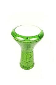 Rhythm Percussion Çatlak Boyalı Döküm Darbuka Yeşil