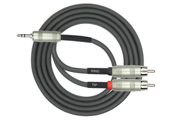 Kirlin Cable Y-364PRL 3M Y-Cable Patch Cable 3.5MM TRS Plug – 2x RCA (TIP / RING)