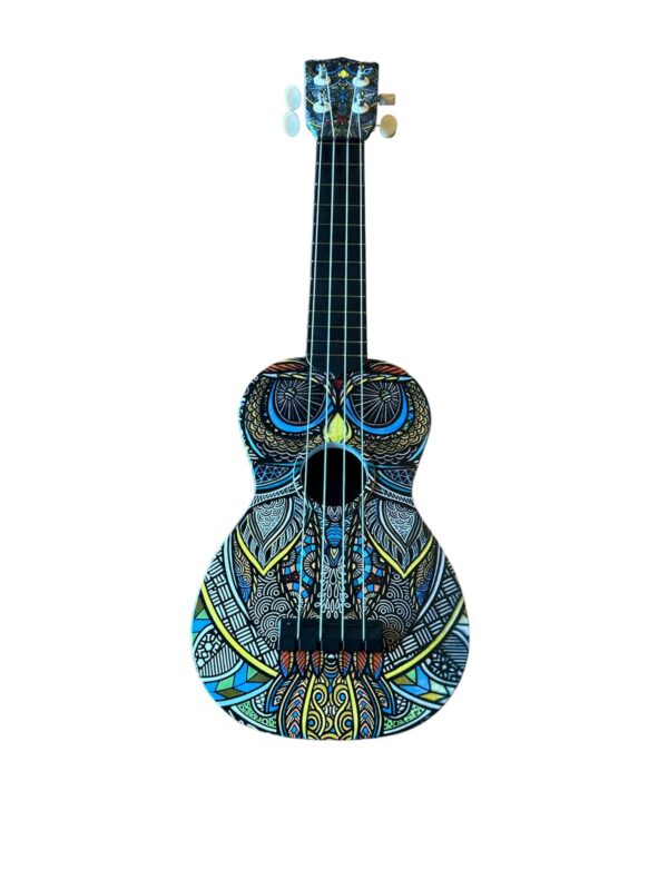 GONZALES Soprano Ukulele Tribal Baykuş Desen Kapak